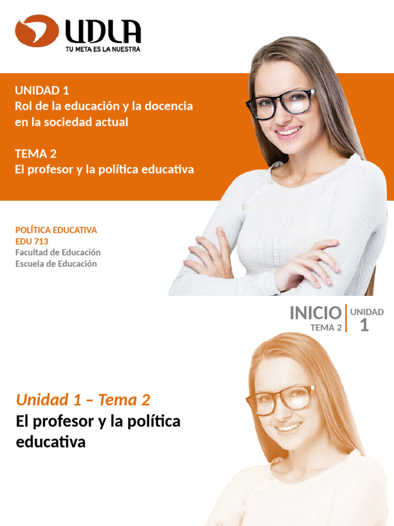 02 - EDU713 - Clase 02 - Unidad 1 - Tema 2 | PDF | Enseñando | Maestros