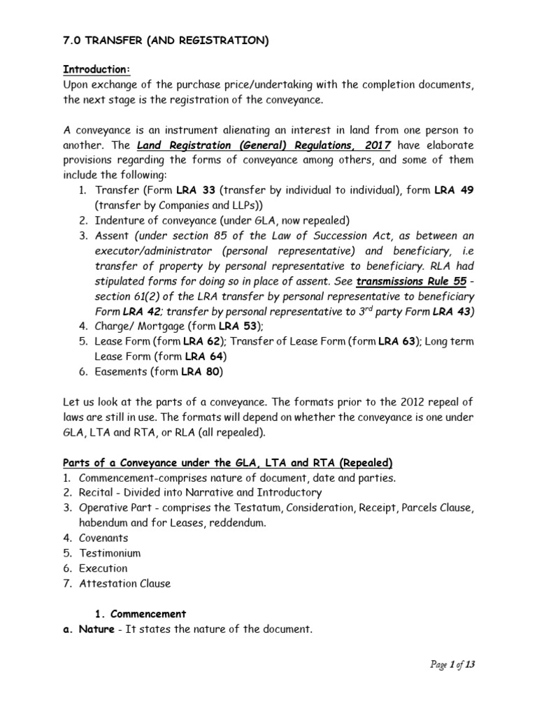 Topic 7-Transfer (And Registration) | PDF | Lease | Ad Valorem Tax