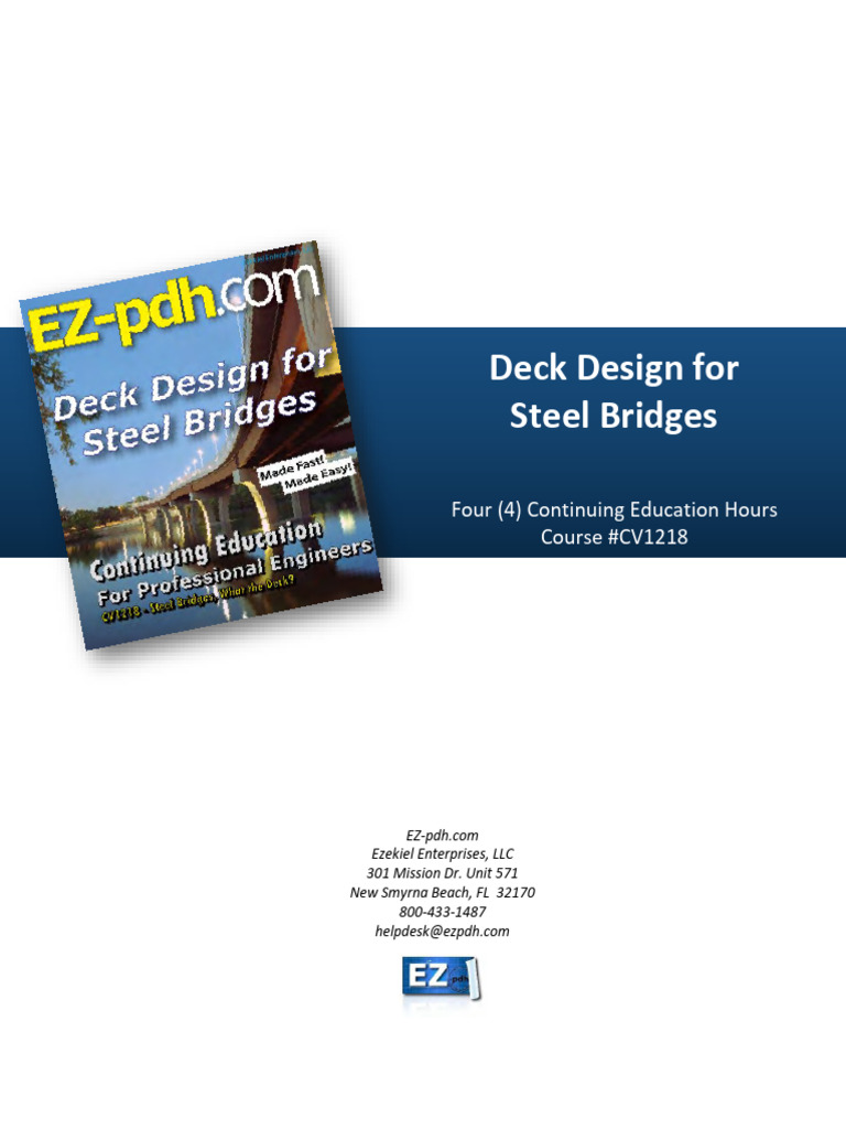 Deck Design for Steel Bridges Course | PDF | Prestressed Concrete ...