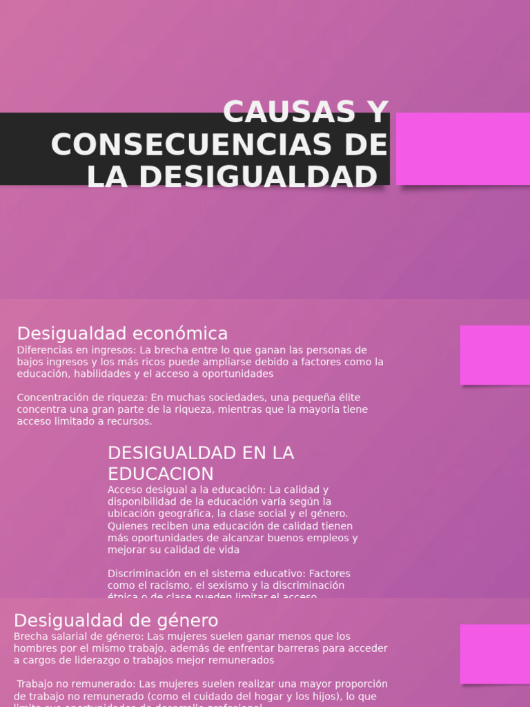 Causas y Consecuencias de La Desigualdad | PDF | Desigualdad social ...