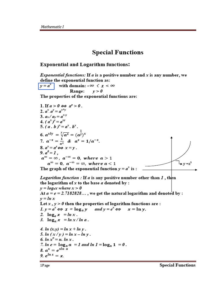 Special Functions in Mathematics | PDF | Trigonometric Functions ...