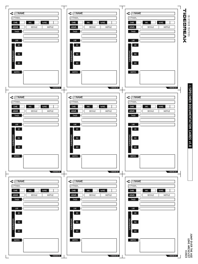 Taxonomic Classification Card v1.0 (Print-At-Home) | PDF