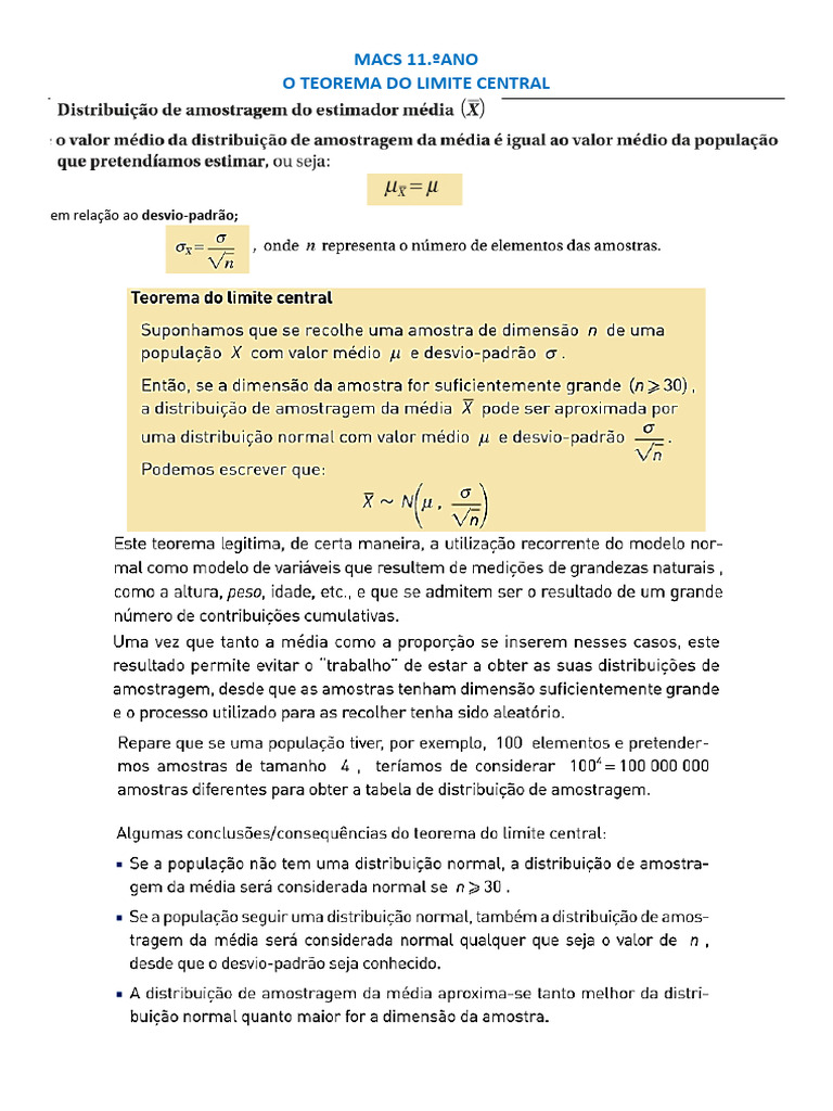 Teorema Do Limite Central | PDF