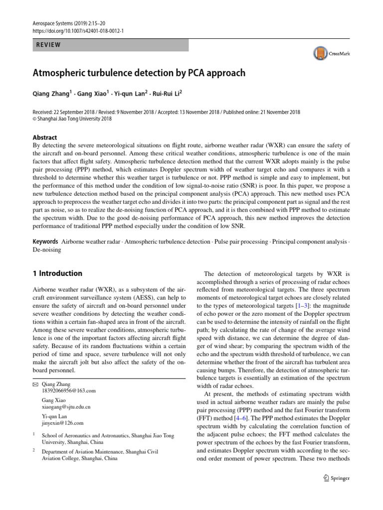 Atmospheric Turbulence Detection by PCA Approach | PDF | Principal ...