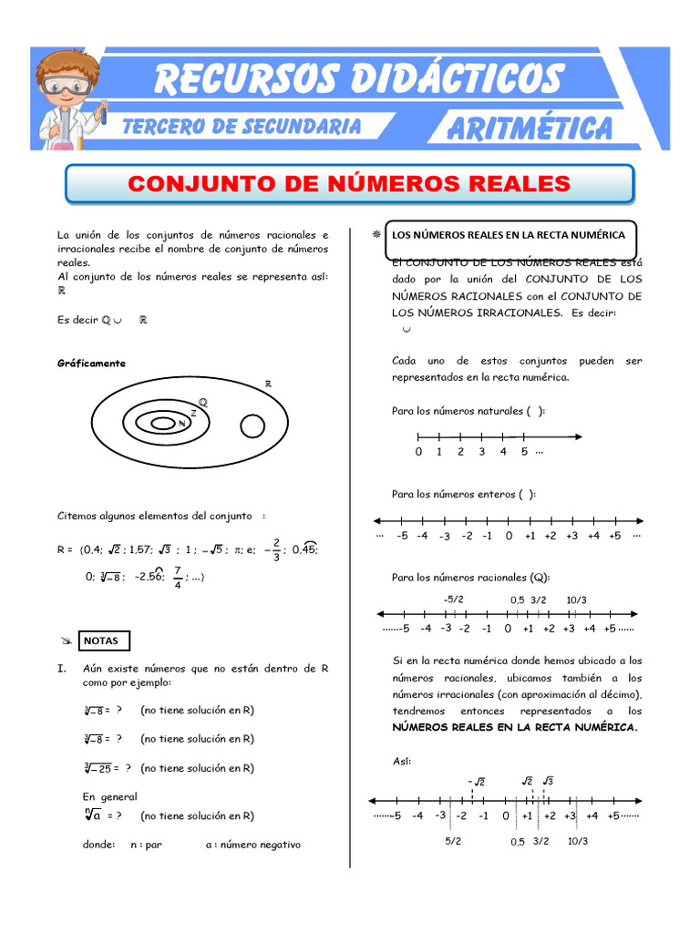 Conjunto de Números Reales: Definición y Propiedades | PDF | Número ...