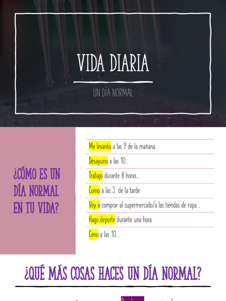 Rutina Diaria de una Mujer | PDF | Cocina | Preparación de comida y bebida