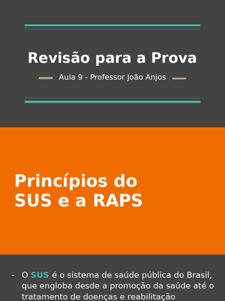 Princípios do SUS e RAPS na Saúde Mental | PDF | Saúde mental
