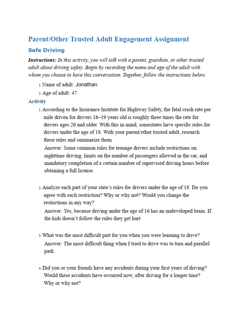 Teen Driving Safety Discussion Guide | PDF | Land Transport | Transport