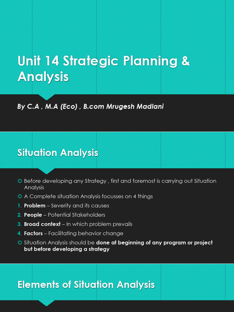 Unit 14 Strategic Planning 0 Analysis | PDF | Swot Analysis | Business