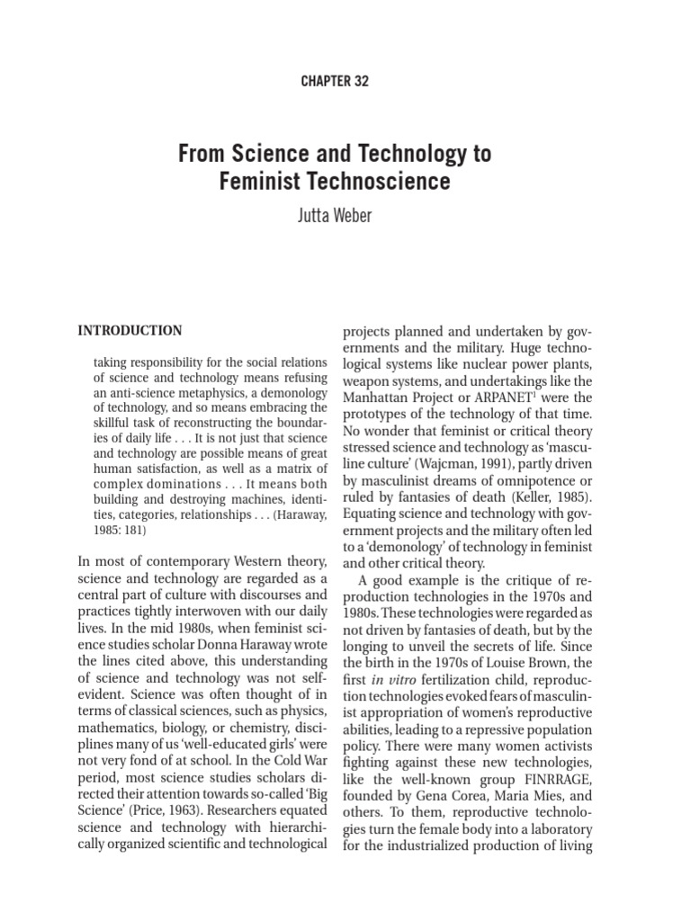 Feminist Perspectives on Technoscience | PDF | Science
