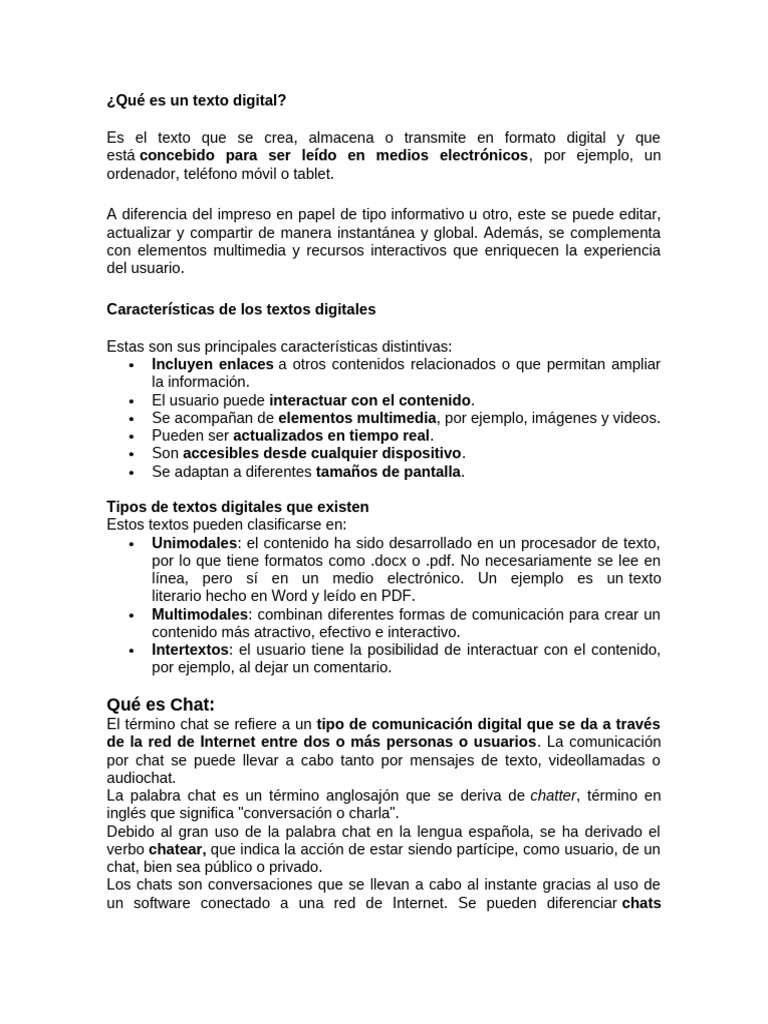 Qué Es Un Texto Digital | PDF | Blog | Chat en linea