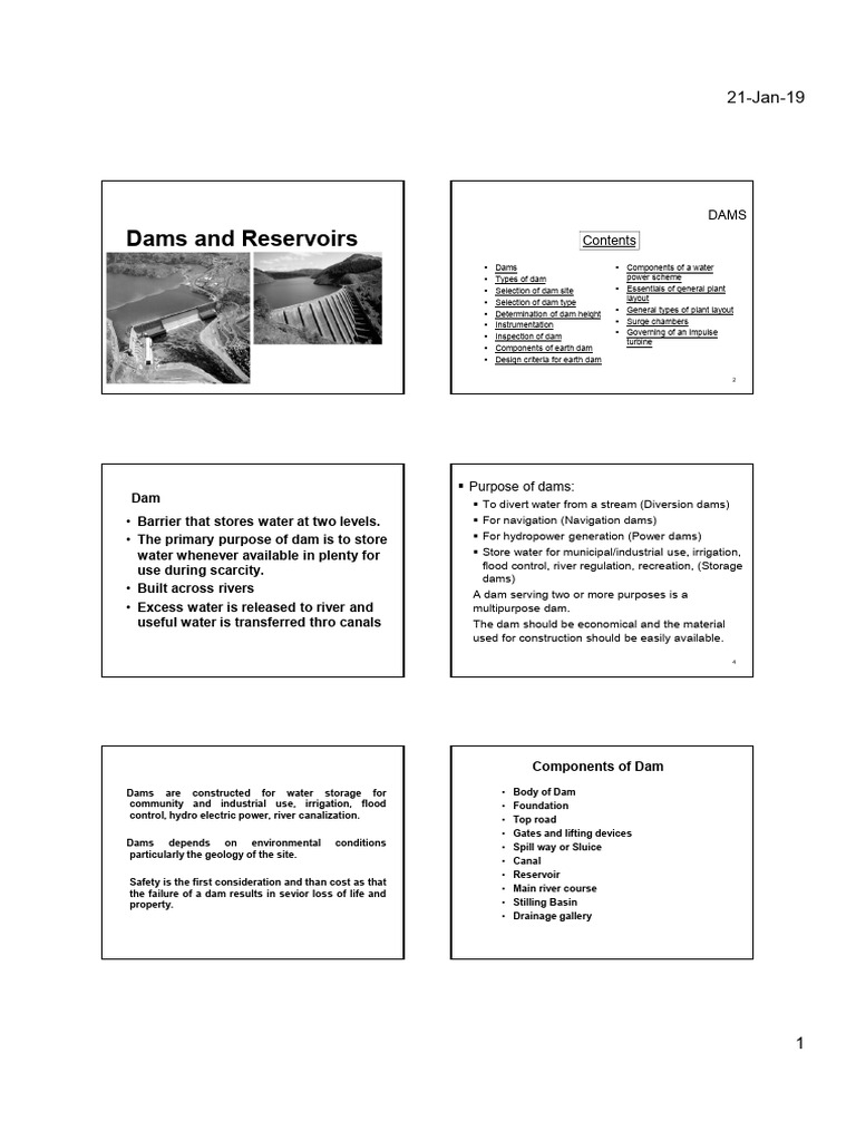 Types and Functions of Dams | PDF | Dam | Soil Mechanics