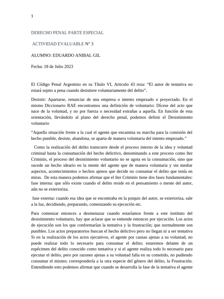 Desistimiento Voluntario en Derecho Penal | PDF | Justicia penal ...