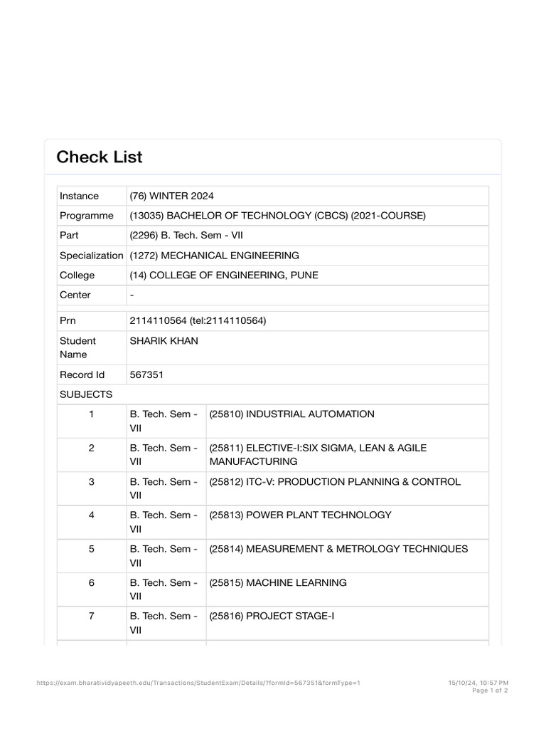 Exam Details - Online Exam | PDF