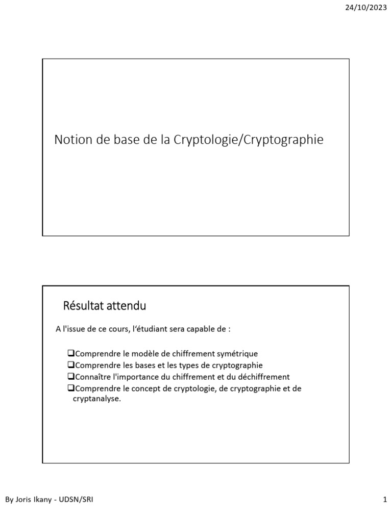 Introduction à la Cryptologie et Cryptographie | PDF | Cryptage ...