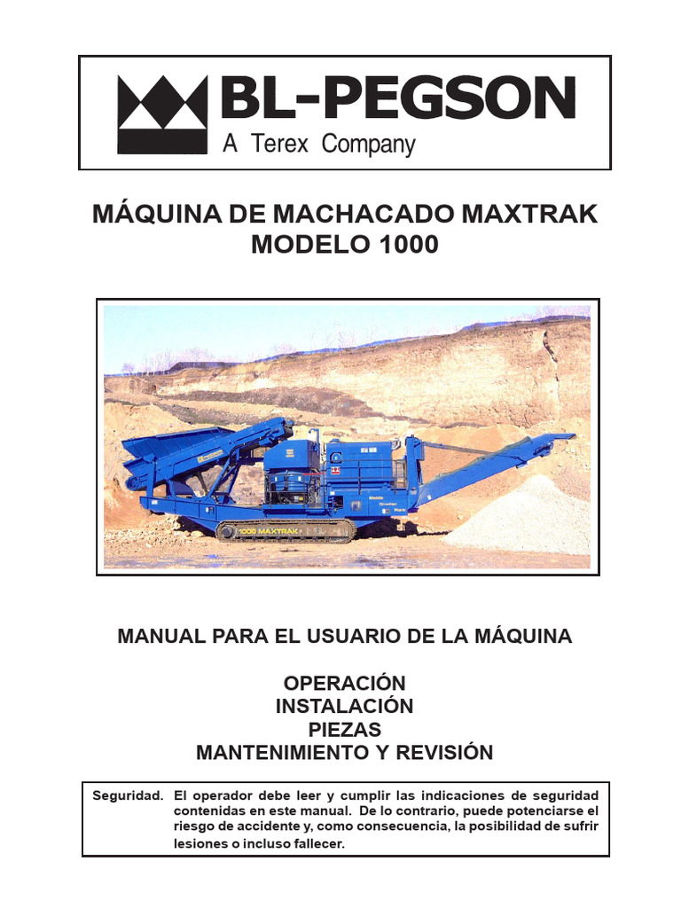 Manual de Usuario Maxtrak 1000: Seguridad y Mantenimiento | PDF ...