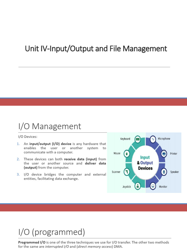I/O and File Management Techniques | PDF | Input/Output | Computer File