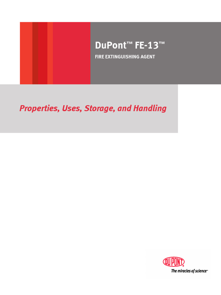 DuPont T FE-13T Properties, Uses, Storage & Handling Bulletin | PDF ...