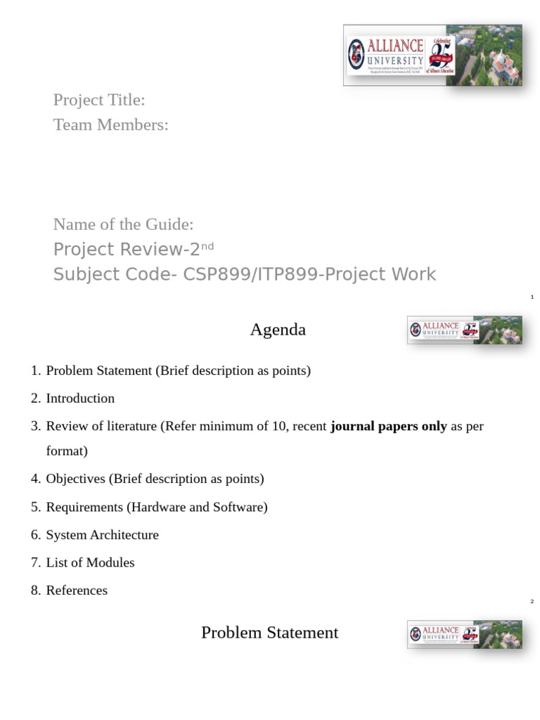 Project Review Guide for CSP899/ITP899 | PDF