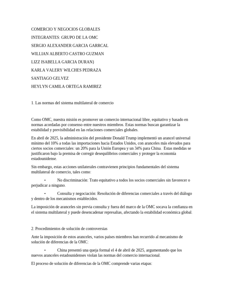 Comercio y Negocios Globales | PDF | Organización de Comercio Mundial ...