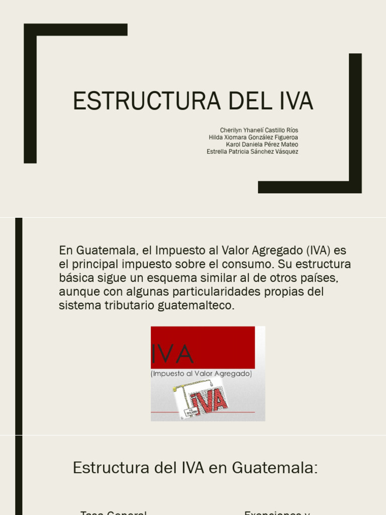 Estructura del IVA en Guatemala | PDF | Impuesto al valor agregado ...