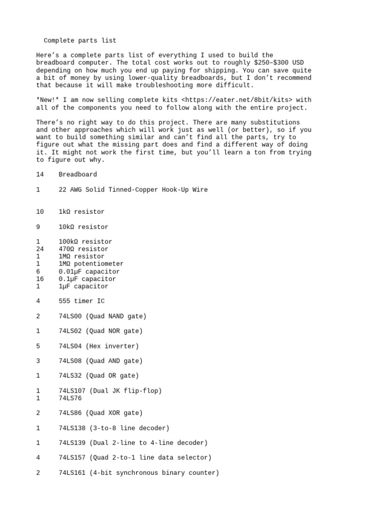 Build An 8 Bit Computer Ben Eater Pdf Electronic Circuits