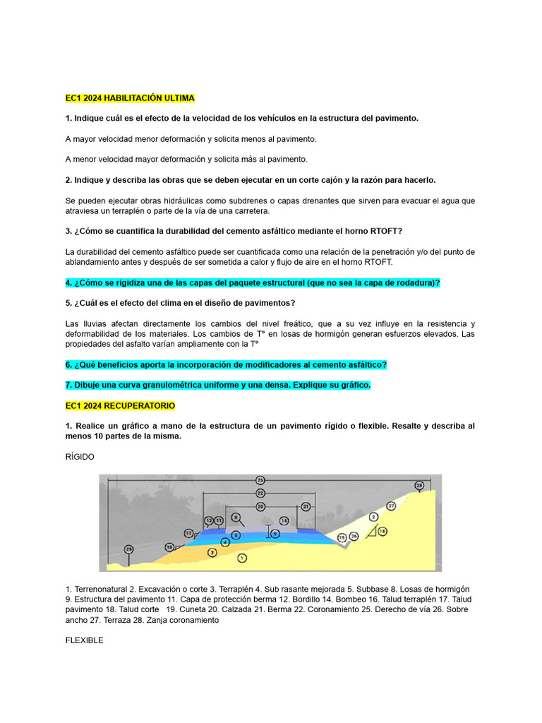 Efectos y Diseño de Pavimentos 2024 | PDF | Hormigón | Roca (geología)