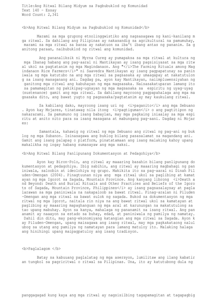 Tagalog Literary Text