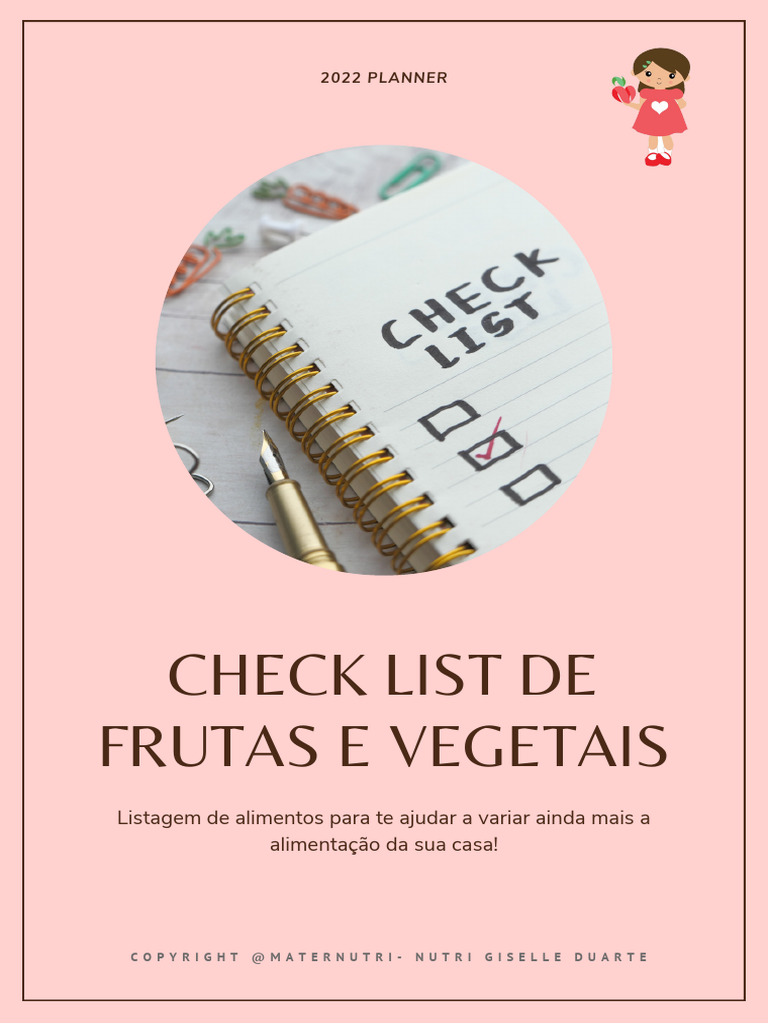 Check List de Frutas e Vegetais | PDF | Culinária vegana | Cultivo