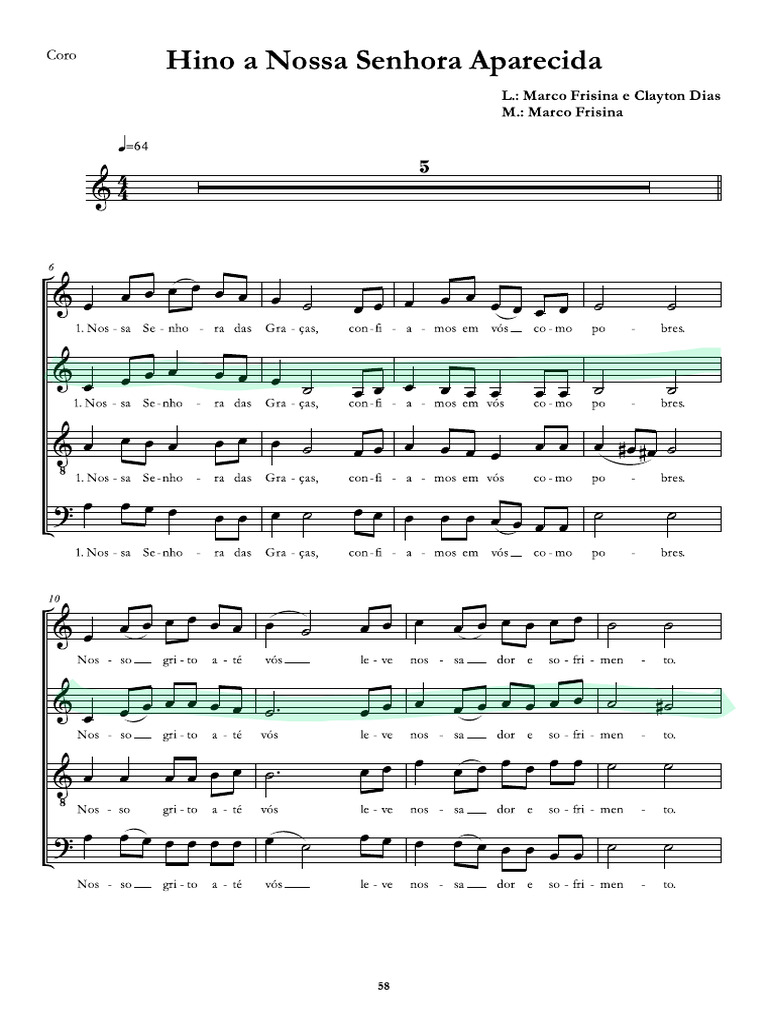 Hino A Nossa Senhora Aparecida (1) - Cópia | PDF