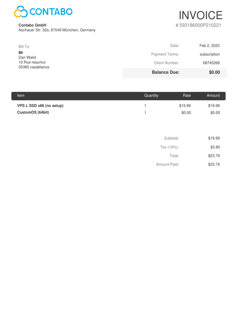Invoice 593186000P210221 | PDF