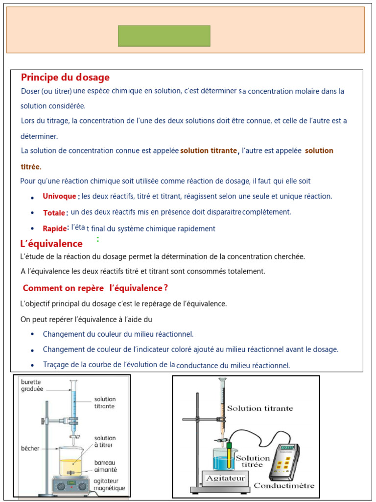Dosages directs en chimie analytique | PDF | Titrage | Chimie