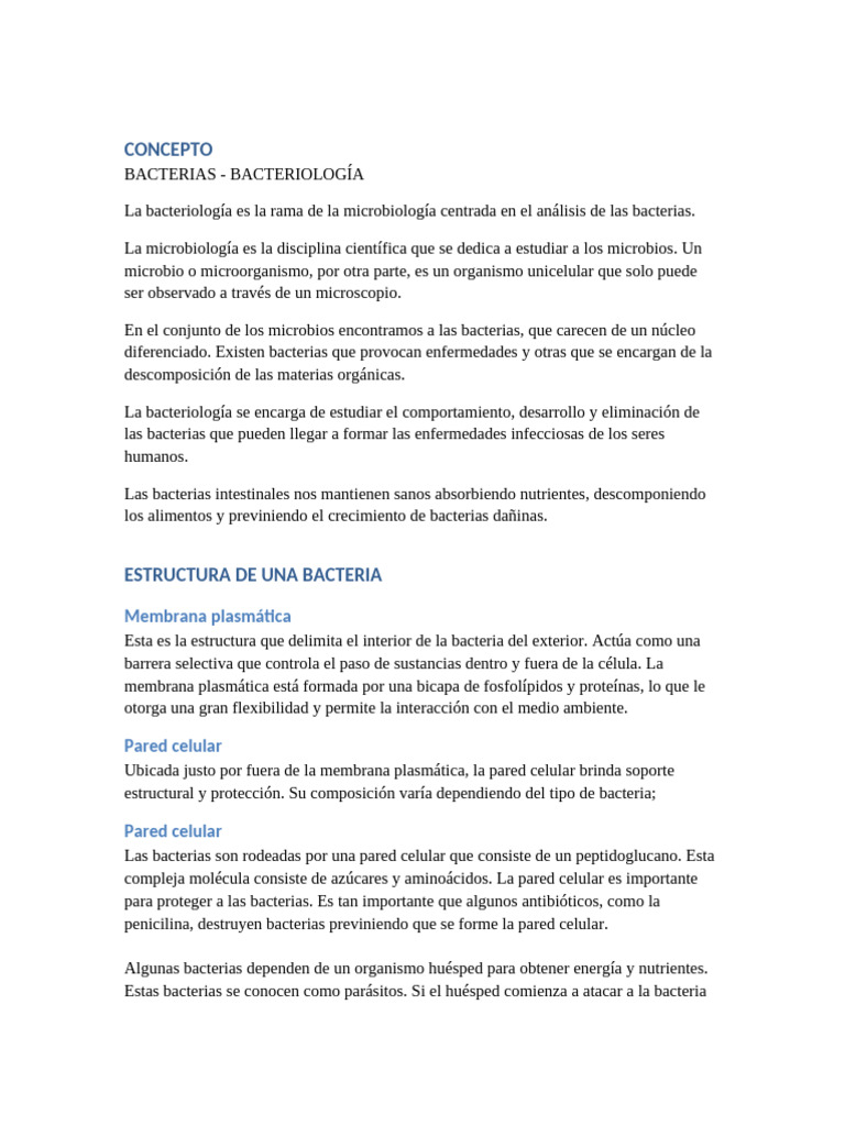 Estructura y Función de las Bacterias | PDF | Las bacterias | Biología ...