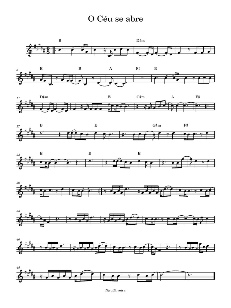 O Céu Se Abre - Violino em B | PDF