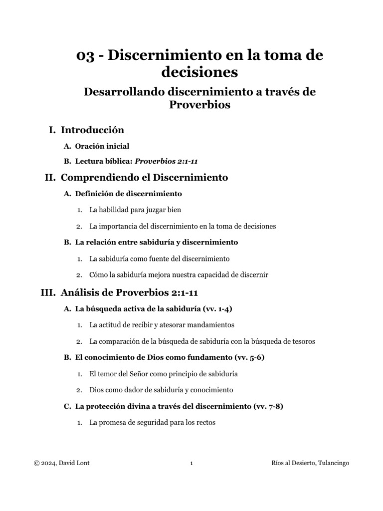 Discernimiento en decisiones sabias | PDF | Sabiduría | Toma de decisiones