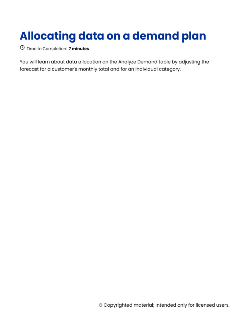 Data Allocation in Demand Planning | PDF | Copyright | Computing
