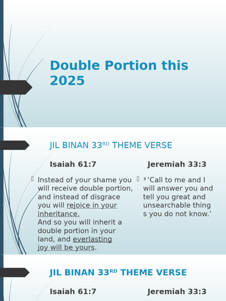 Double Portion This 2025 | PDF | The Gospel | Christian Belief And Doctrine
