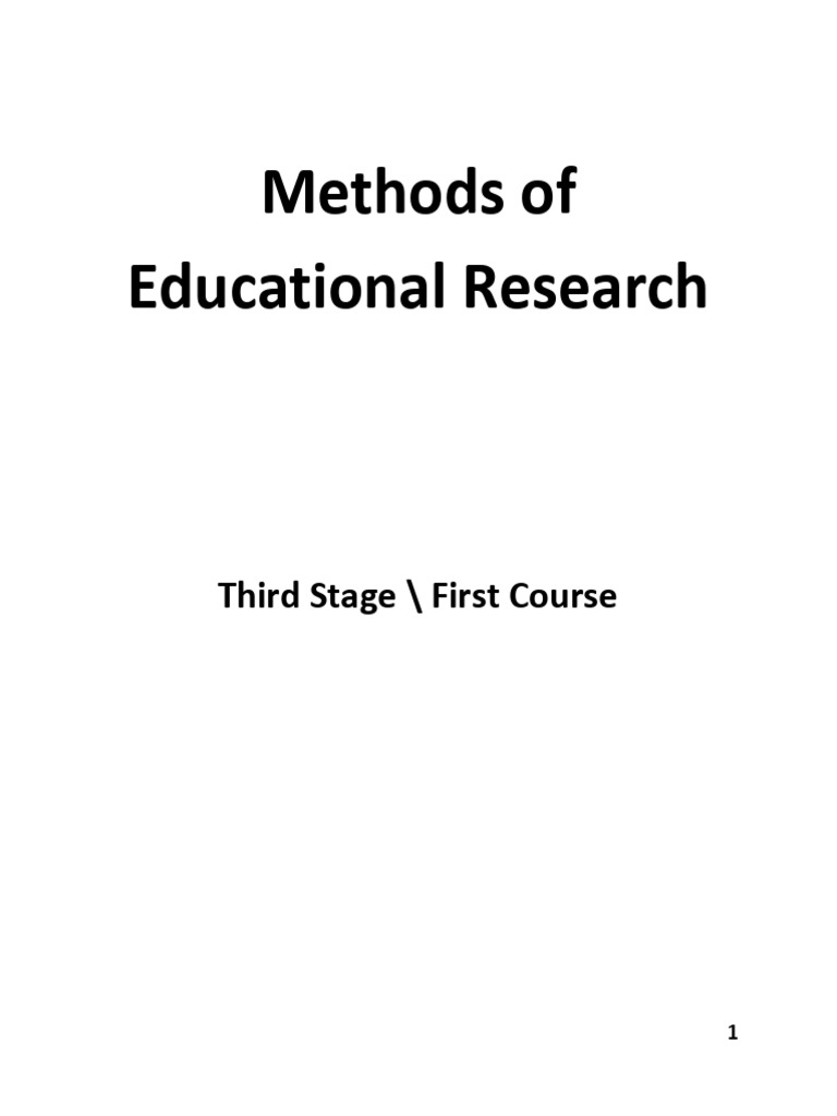 Educational Research Methodologies Guide | PDF | Methodology | Hypothesis