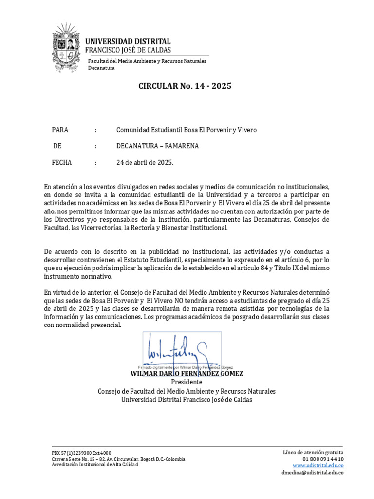 Circular 14 - 25 | PDF