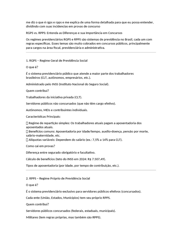 Me Diz o Que É Rgps e Rpps e Me Explica de Uma Forma Detalhada para Que ...