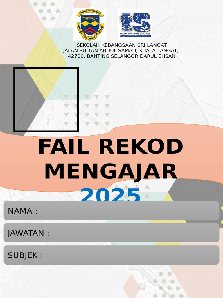 Fail Rekod Mengajar 2025 | PDF