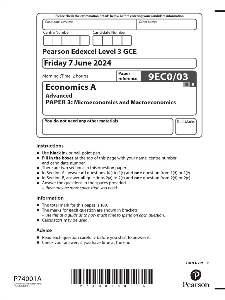 GCE A Level Economics Paper 3 Overview | PDF | Natural Gas | Labour ...