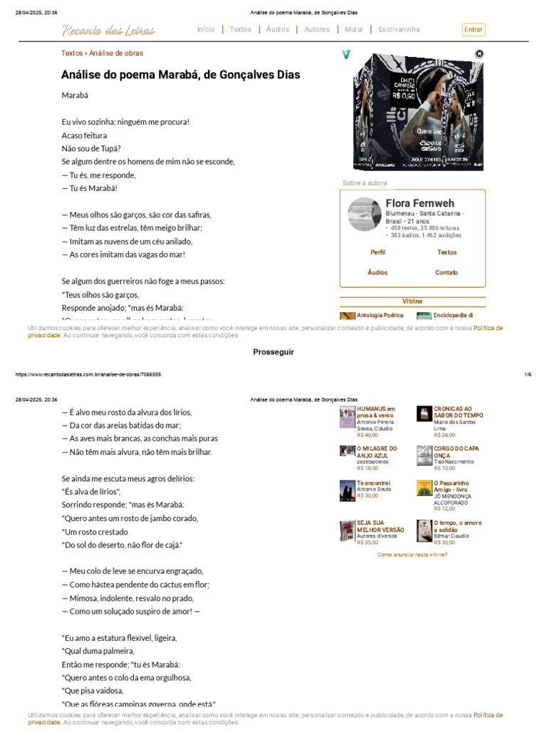 Análise do poema Marabá de Gonçalves Dias | PDF | Romantismo