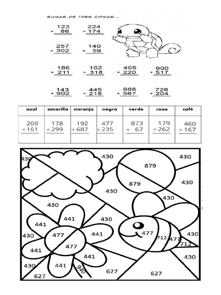 Imagenes Con Sumas de Tres Cifras | PDF