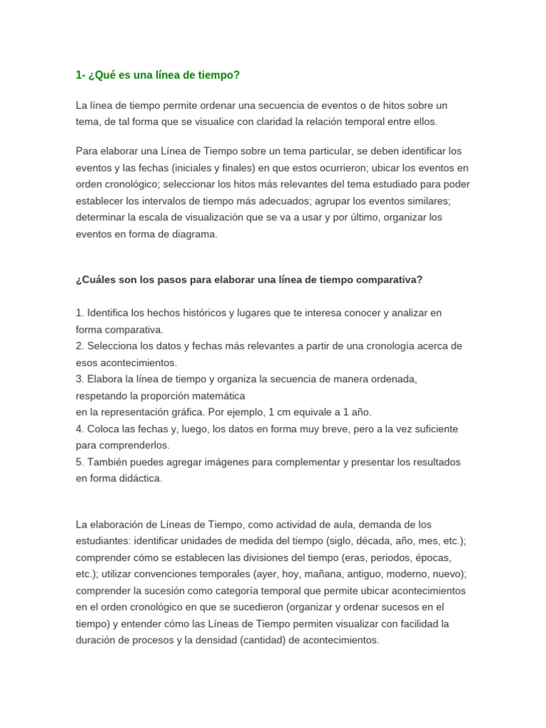 Cómo crear una línea de tiempo efectiva | PDF