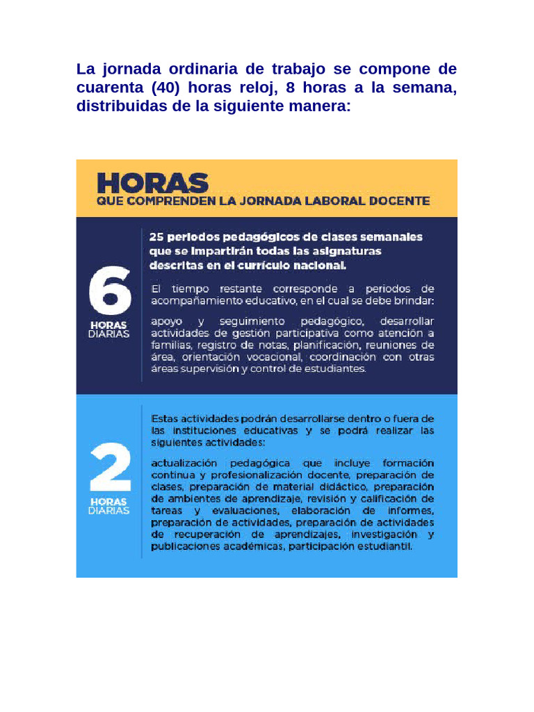 Horas Laborales | PDF | Tiempo de trabajo | Escuelas