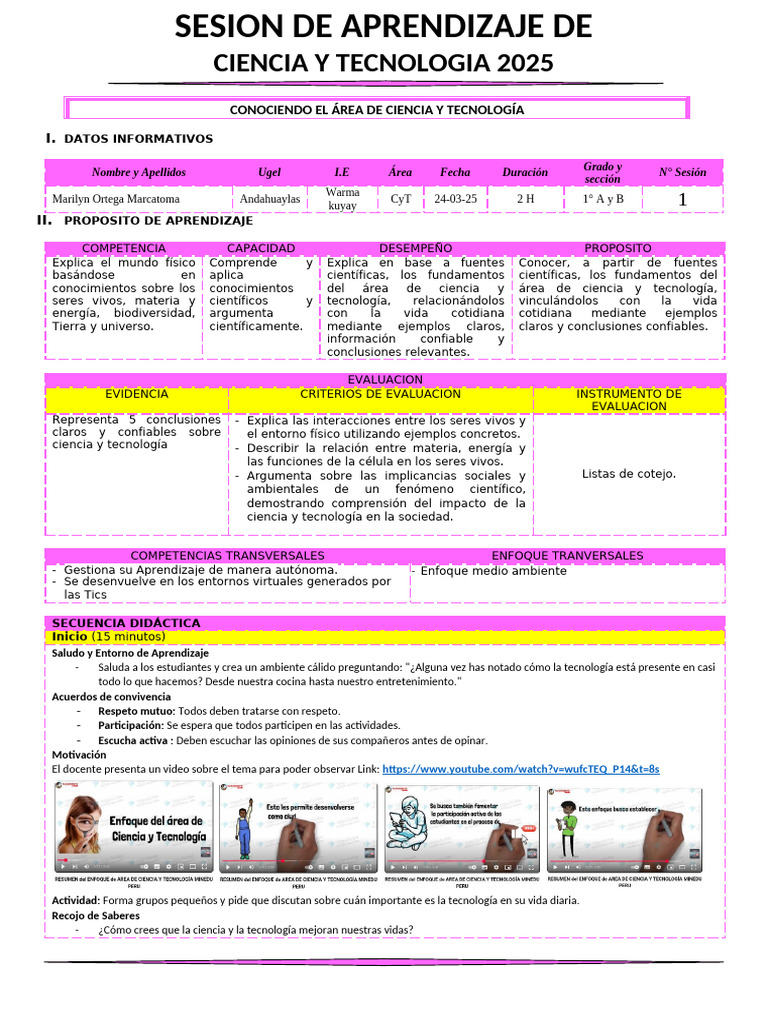 Fundamentos de Ciencia y Tecnología 2025 | PDF | Evaluación | Aprendizaje