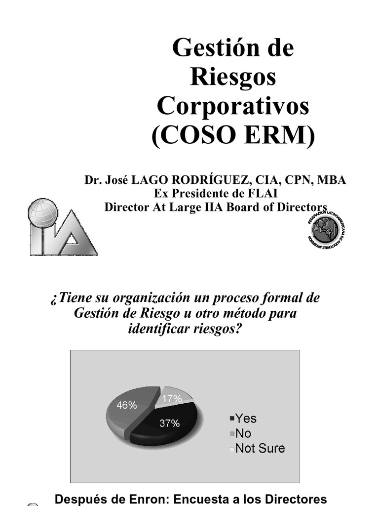 Gestión de Riesgos Corporativos COSO ERM | PDF | Toma de decisiones ...