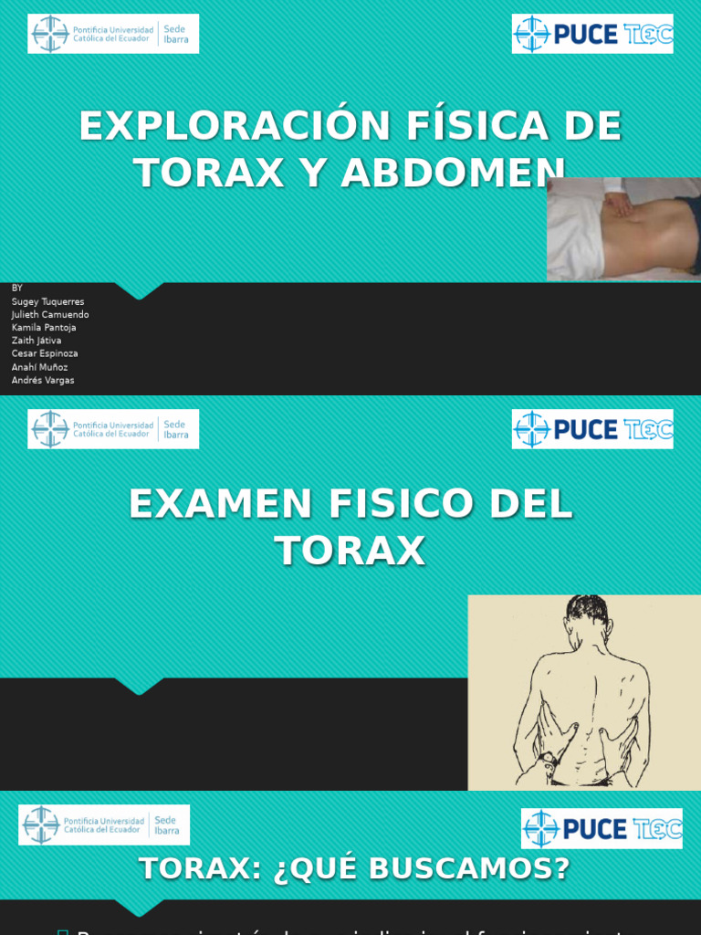 Exploracion Fisica de Torax y Abdomen | PDF | Abdomen | Especialidades ...