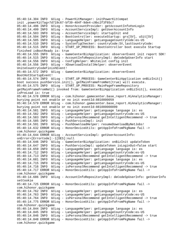 Game Center Startup Log Analysis | PDF | Computing | Information Technology